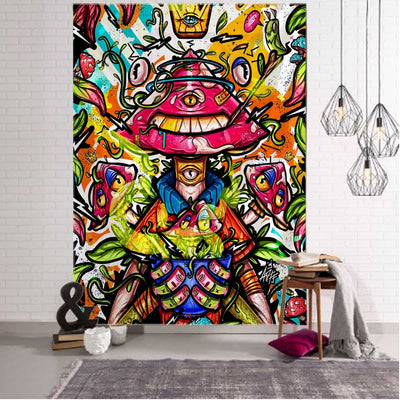 Trippy Cartoon Tapestry - Festival Tapestry - Rave Mates