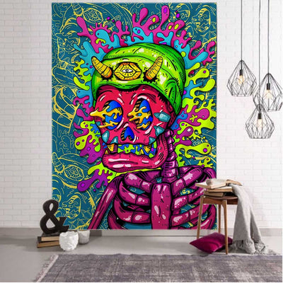Trippy Cartoon Tapestry - Festival Tapestry - Rave Mates