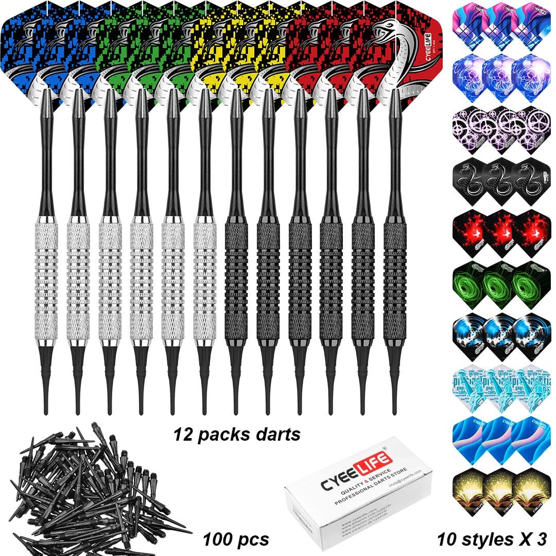CyeeLife Dart Set Multiple Styles Darts Flights Professional Darts Soft Plastic Tips Set For Electronic Dartboard Accessories -0 -Rave Mates