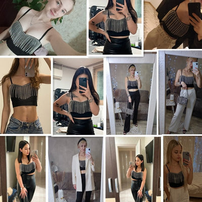 Diamond Tassel Crop Top -Rave Crop Tops -Rave Mates