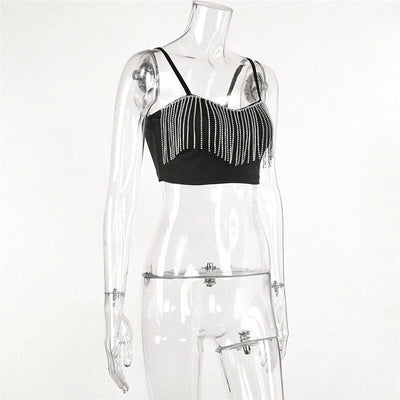 Diamond Tassel Crop Top -Rave Crop Tops -Rave Mates
