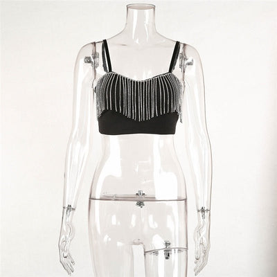 Diamond Tassel Crop Top -Rave Crop Tops -Rave Mates