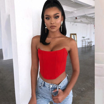 Elastic Satin Sexy Fashion Crop Top -Crop Top -Rave Mates