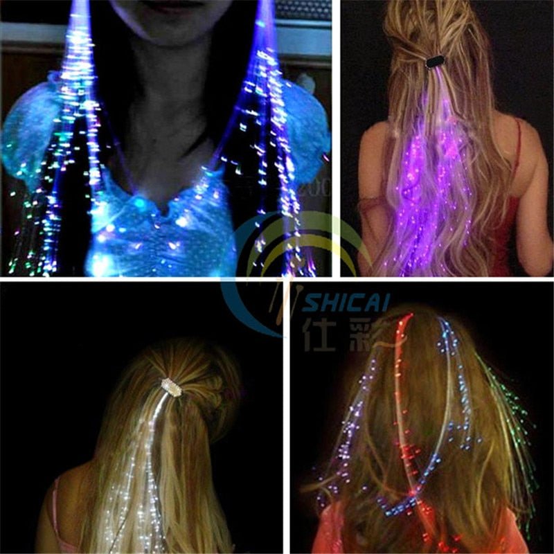 Emitting Fiber Flash LED Hair Light -Rave Outfit Addon -Rave Mates