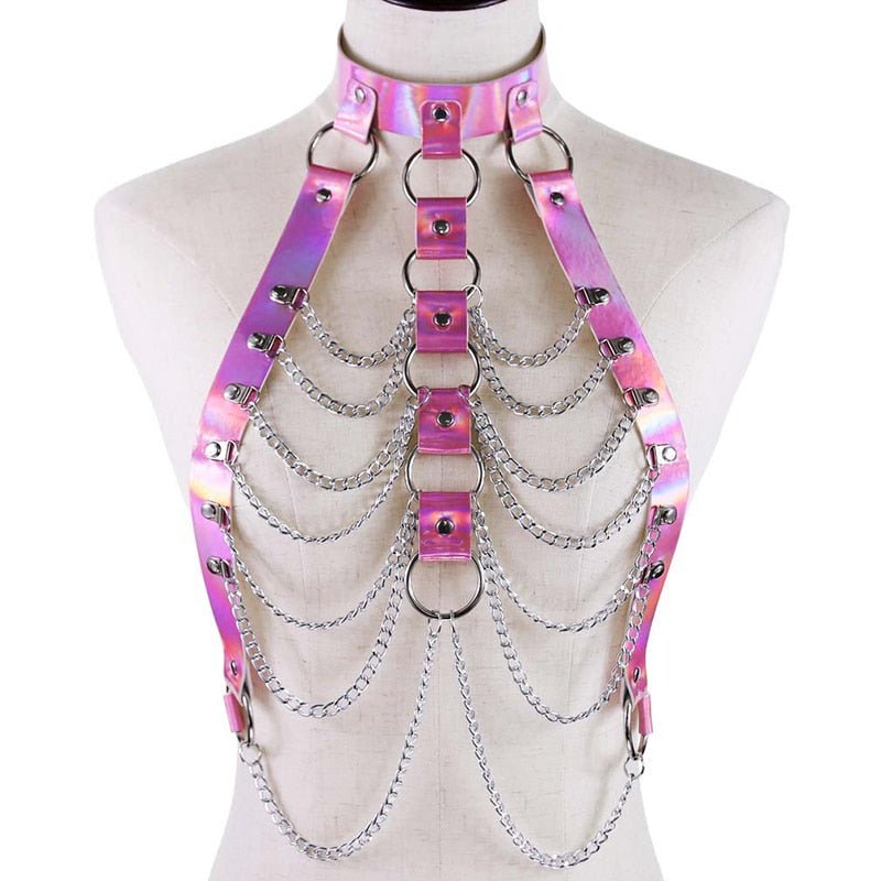 Eye-catching Shiny Rave Top Pink -Rave Top -Rave Mates