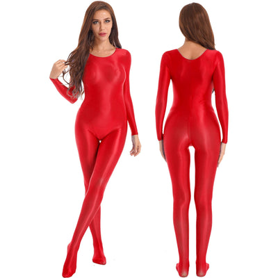 Glossy Full Body Leotard Bodysuit -Rave Bodysuits -Rave Mates