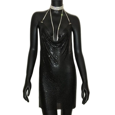 Gold Patchwork Mini Dress -Whole Outfit -Rave Mates