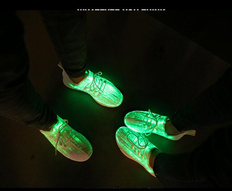 Led Fiber Optic Shoes, Color Light Green,Size 25-47 -Rave Shoes -Rave Mates