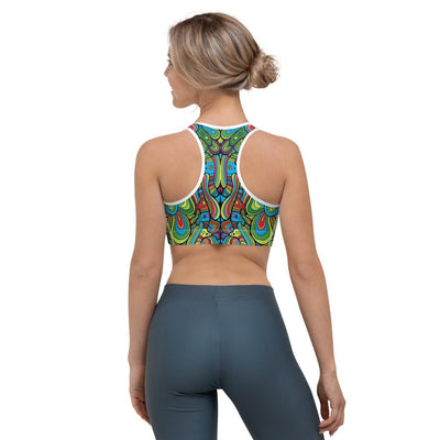 Psychedelic Green Bra - -Rave Mates