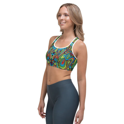 Psychedelic Green Bra - -Rave Mates