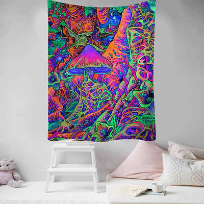 Psychedelic Mushroom Tapestry -Festival Tapestry -Rave Mates