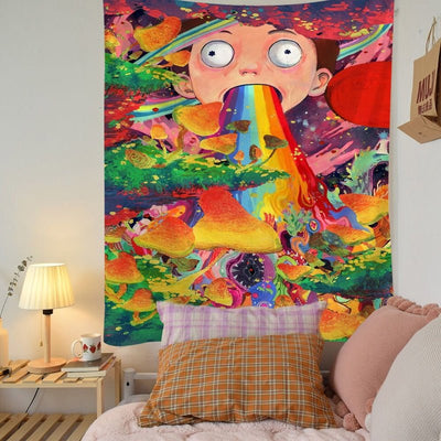 Psychedelic Mushroom Tapestry -Festival Tapestry -Rave Mates