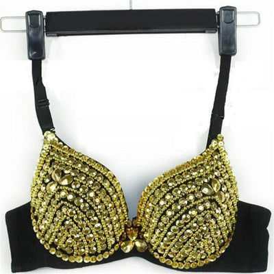 Push Up Luxury Rhinestone Sequined Bra -Bras -Rave Mates