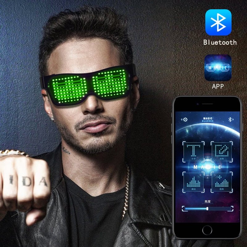 Rave Glasses With Led Text -LED Light -Rave Mates