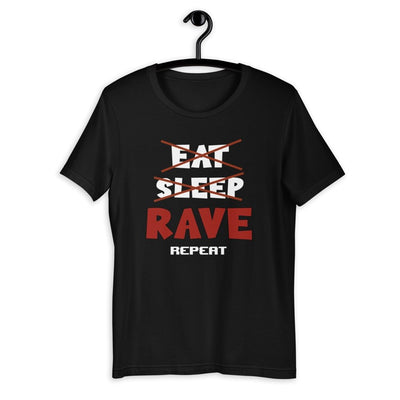 Eat Sleep Rave Repeat Rave T-shirt -Rave T-shirts For Guys & Women's -Rave Mates