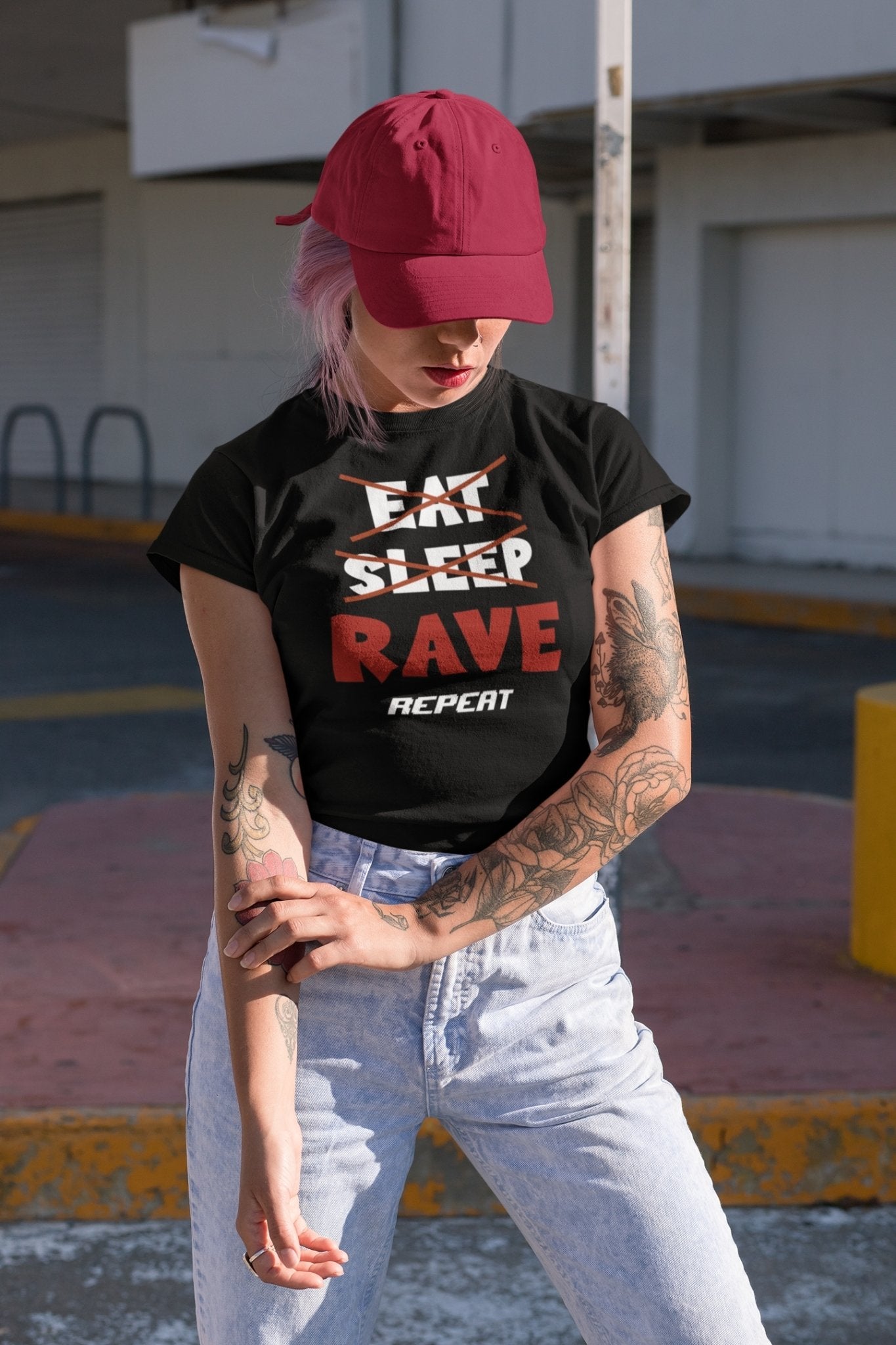 Eat Sleep Rave Repeat Rave T-shirt -Rave T-shirts For Guys & Women's -Rave Mates