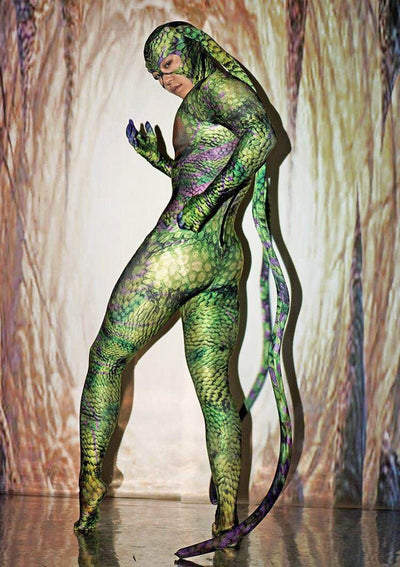 Rave Party Role-playing Green Snake Bodysuit -Rave Costumes -Rave Mates