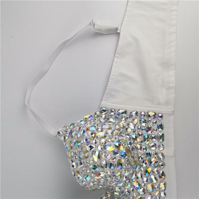 Rhinestone Crop Top Corset -Rave Crop Tops -Rave Mates