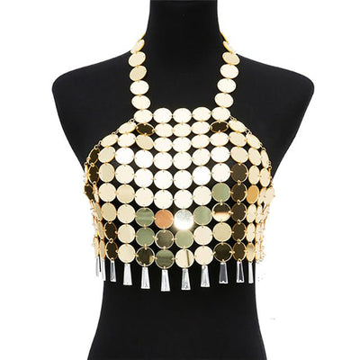 Shiny Sequin Crop Top - Rave Crop Tops - Rave Mates