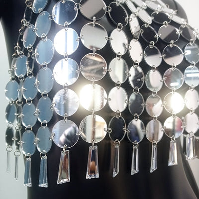Shiny Sequin Crop Top -Rave Crop Tops -Rave Mates