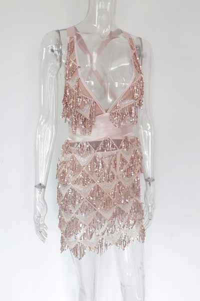 Sparkle Backless Dress -rave outfit -Rave Mates