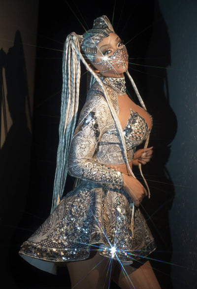 Sparkling Silver Party Costume -Whole Outfit -Rave Mates