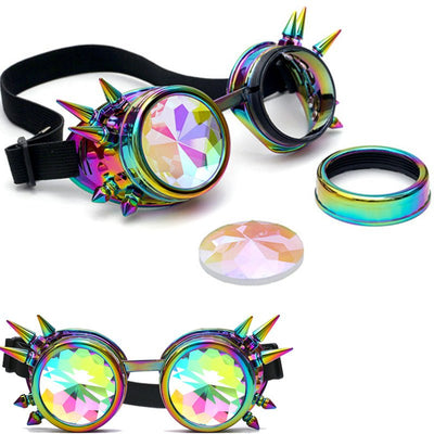 Steampunk Goggles Diffracted Lens Glasses -Glasse -Rave Mates