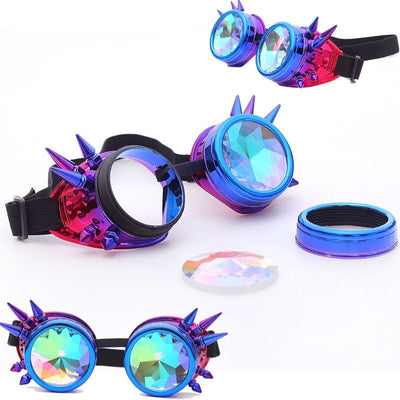 Steampunk Goggles Diffracted Lens Glasses -Glasse -Rave Mates