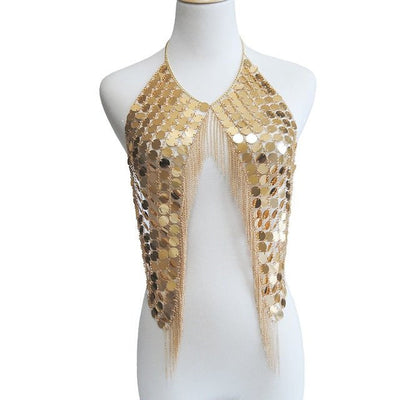 Tassel Harness Necklace Bra - -Rave Mates