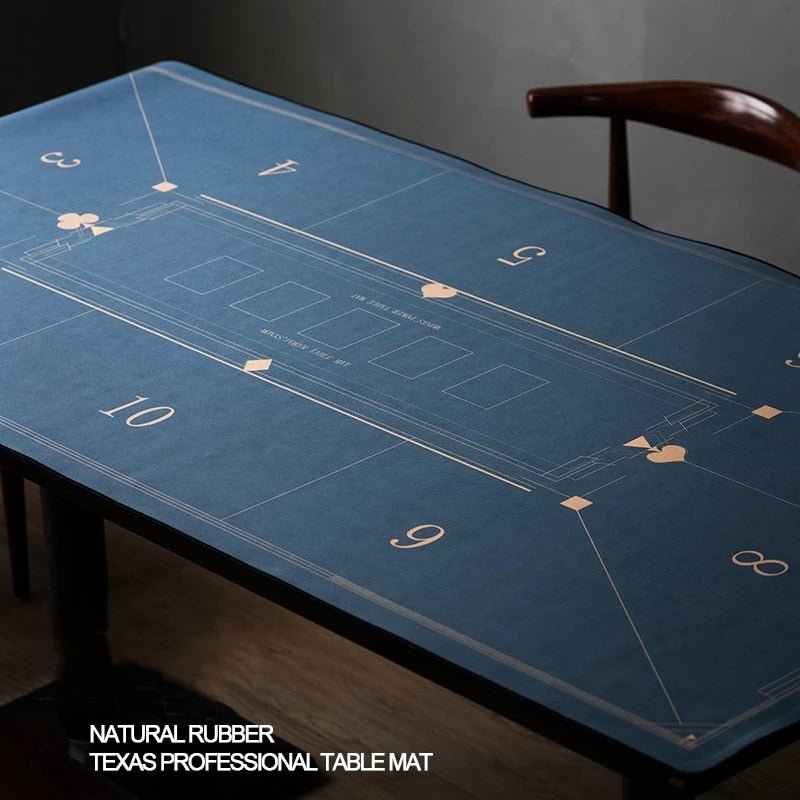 Texas Hold'em Pokers Tablecloth 1.2m / 1.8m Suede Rubber Deluxe Table Cloth Printing Casino Board Games Mat Home Gaming Desk Pad -0 -Rave Mates