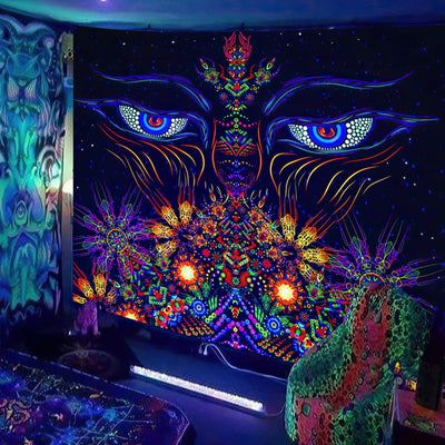 UV Reactive Psychedelic Tapestry -Festival Tapestry -Rave Mates