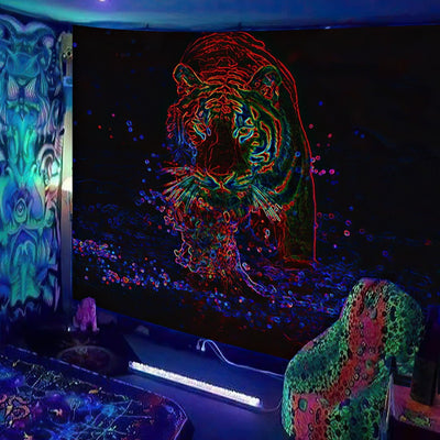 UV Reactive Psychedelic Tapestry -Festival Tapestry -Rave Mates
