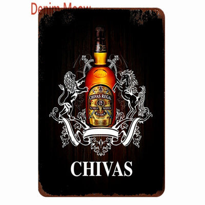 Whiskey Metal Sign -Party Room Equipment -Rave Mates