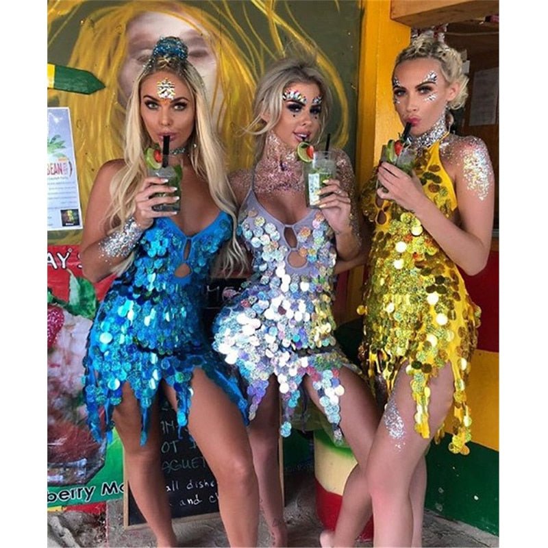 Sequin Dance Dress - Going Out Dresses - Rave Mates